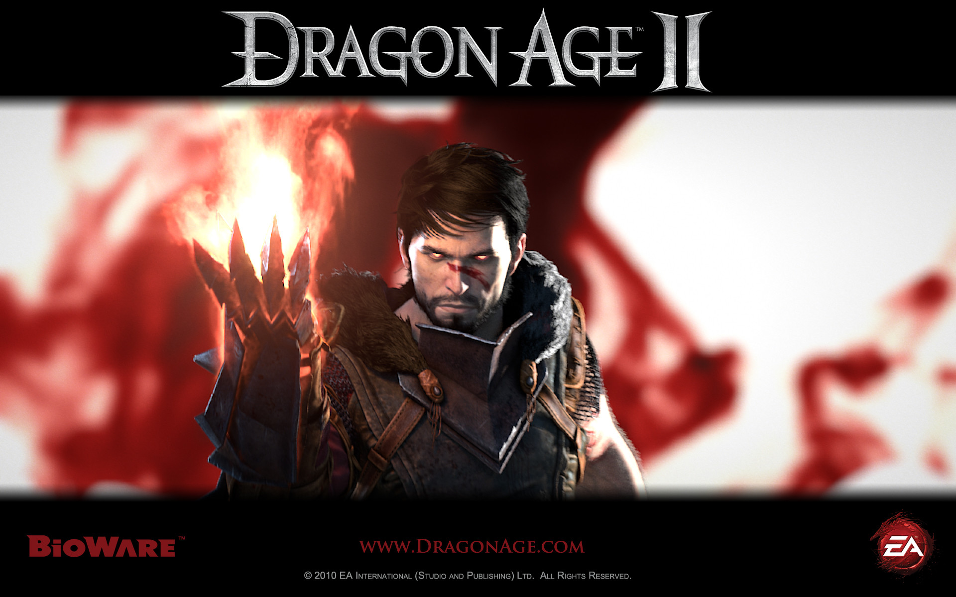 Dragon Age II, Hawke, Sangue, Logo, Full HD, sfondo per PC