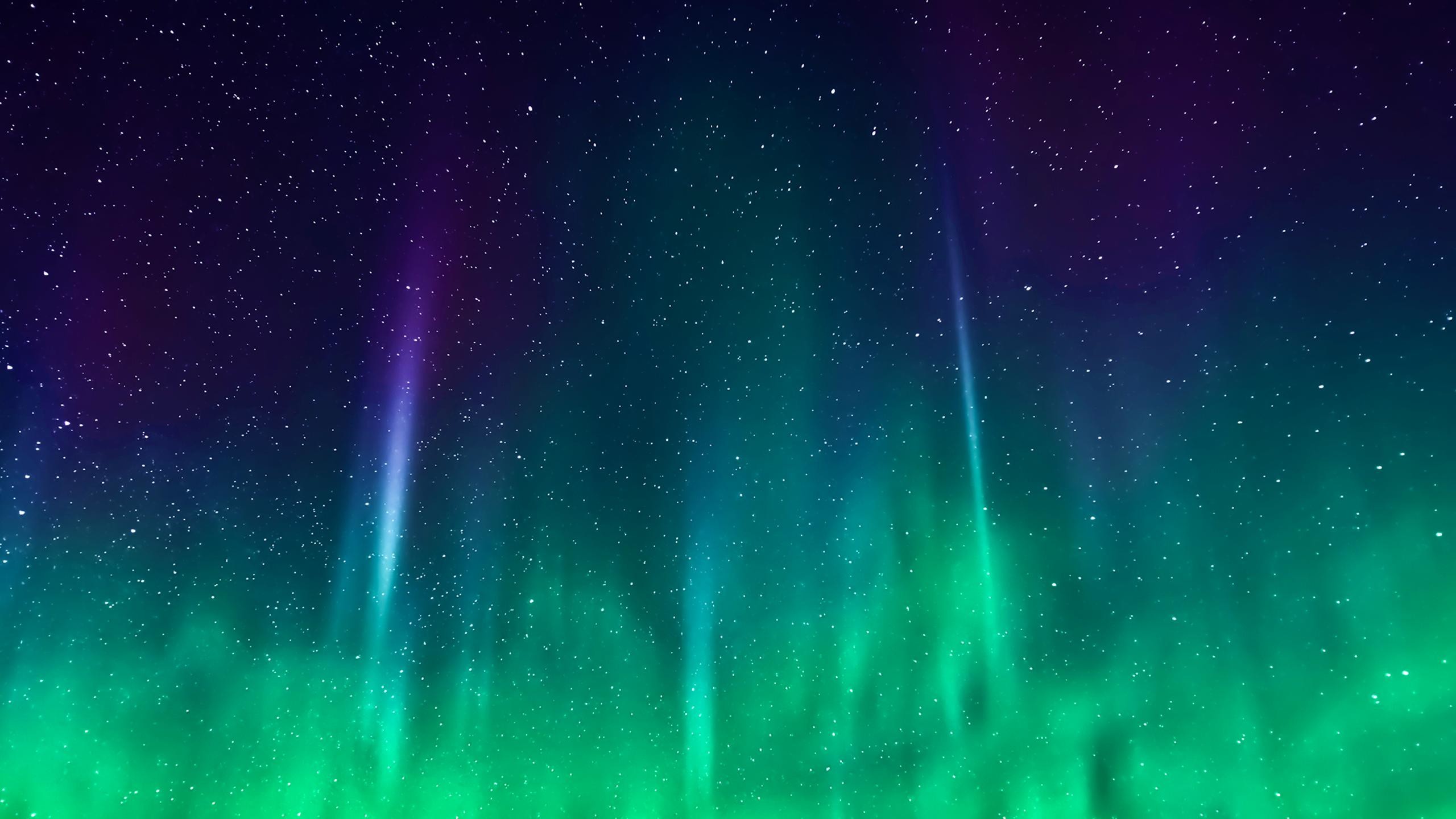 Aurora boreale, Cielo stellato, Verde, sfondo iPhone