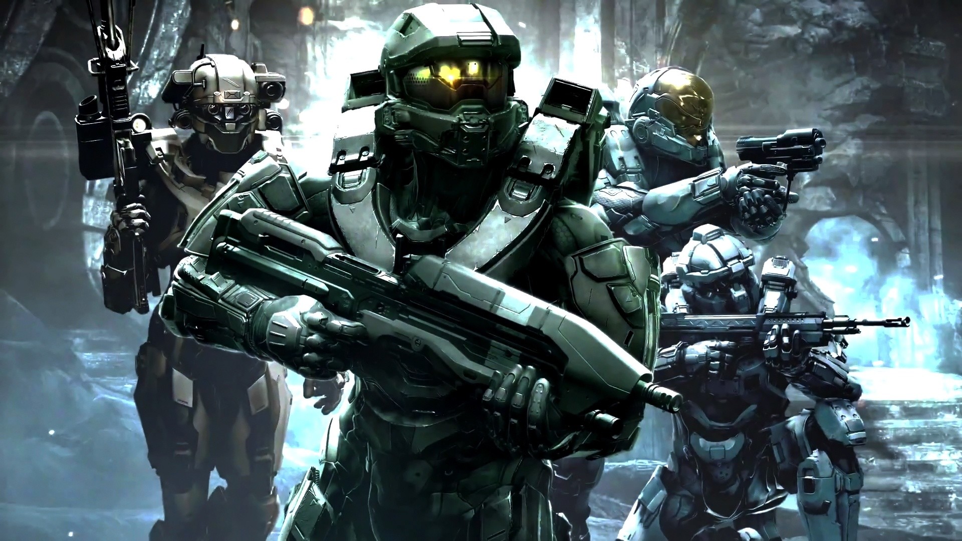 Master Chief, Blue Team, Halo 5: Guardians, Spartani, Azione, Full HD, sfondo per PC e portatile