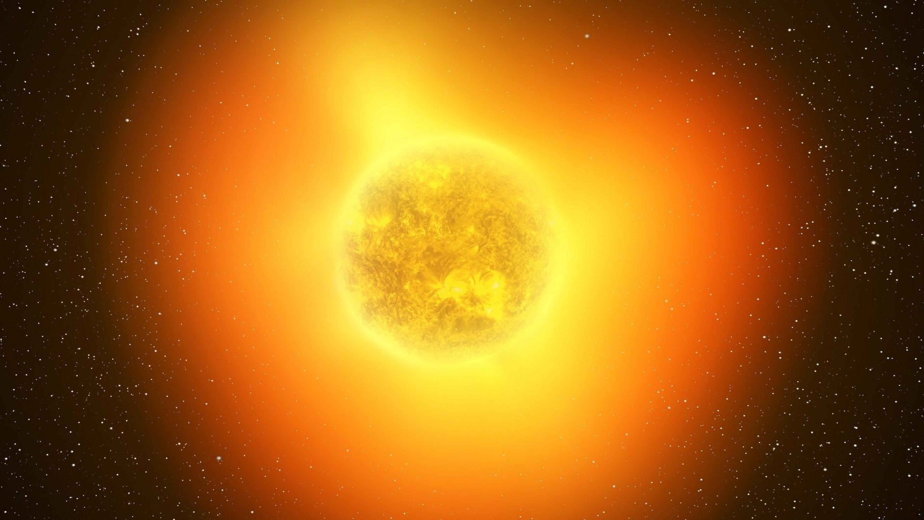 Sole, Stella, Stelle, Arancione, 4K 2160p, sfondo desktop
