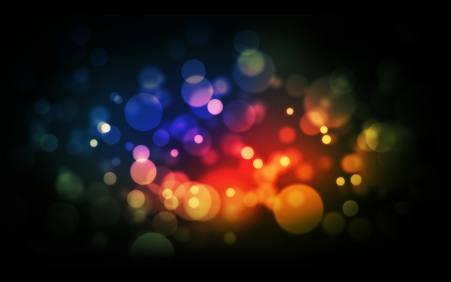 Bokeh, Luci colorate, Sfondo nero, wallpaper per desktop