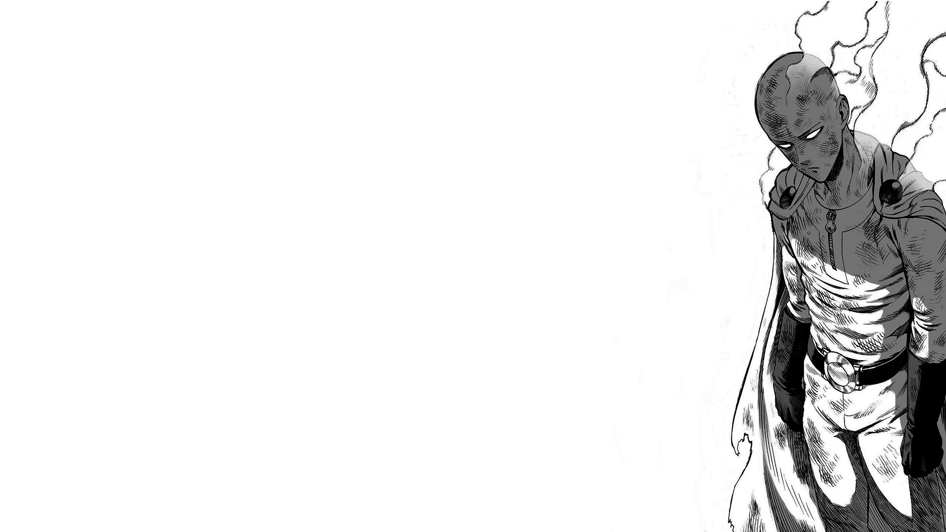 Saitama, One Punch Man, Manga, Bianco e nero, Full HD, sfondo Windows 11