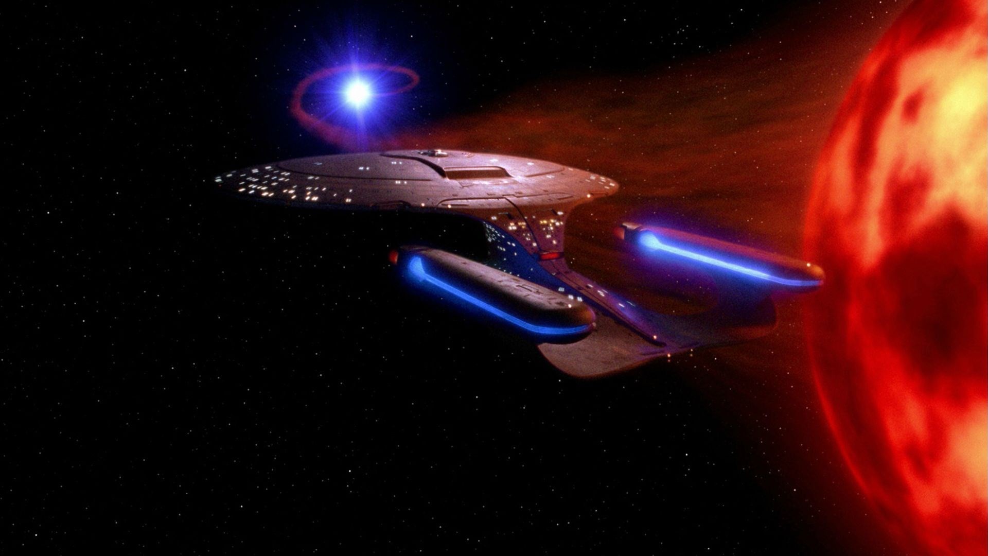Star Trek, Astronave, Stella rossa, Spazio, Full HD 1080p, sfondo desktop