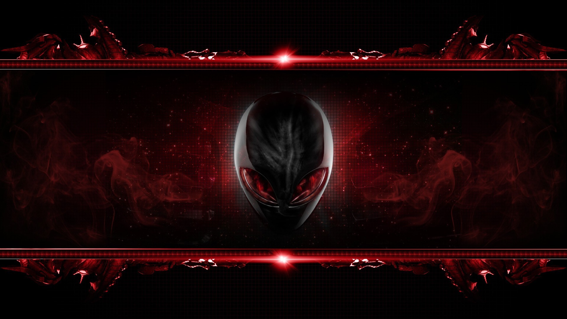 Alienware, Logo, Rosso e nero, Gaming, Full HD 1080p, sfondo desktop