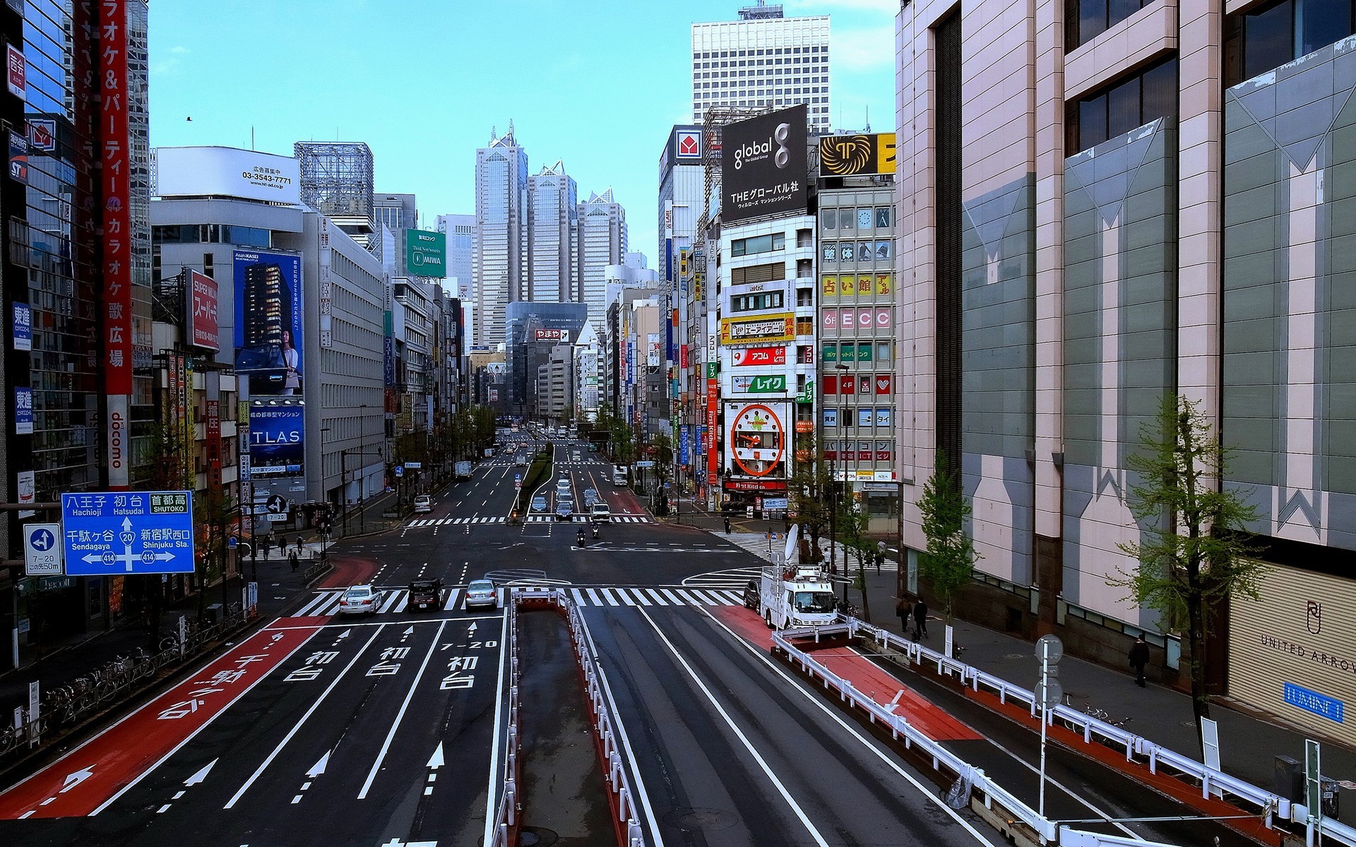 Shinjuku, Tokyo, Strada, Grattacieli, 1920x1200, immagine di sfondo