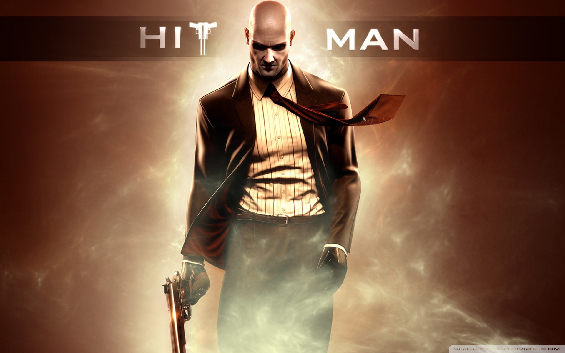 Hitman: Blood Money, Agente 47, Logo, Arancione, 1920x1200, immagine di sfondo