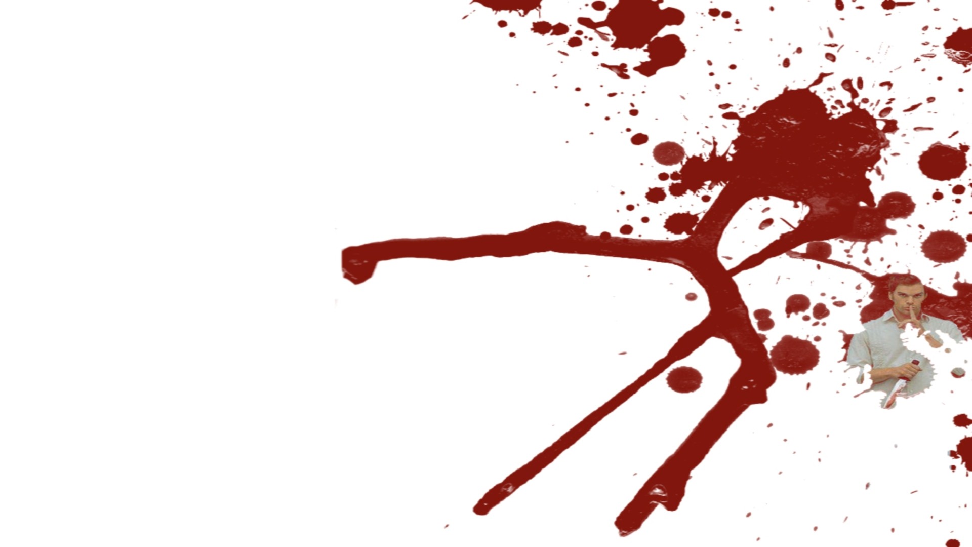 Dexter, Schizzi di sangue, Sfondo bianco, Full HD, wallpaper per portatile
