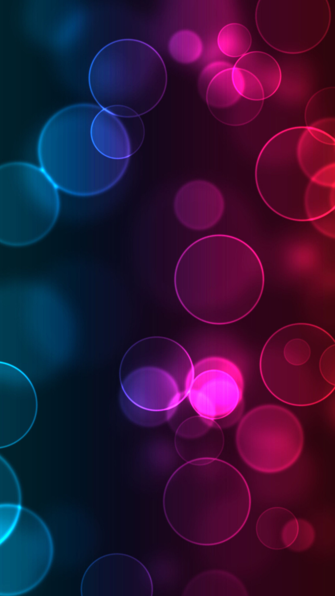 Bokeh, Cerchi luminosi, Rosa, Blu, wallpaper per smartphone