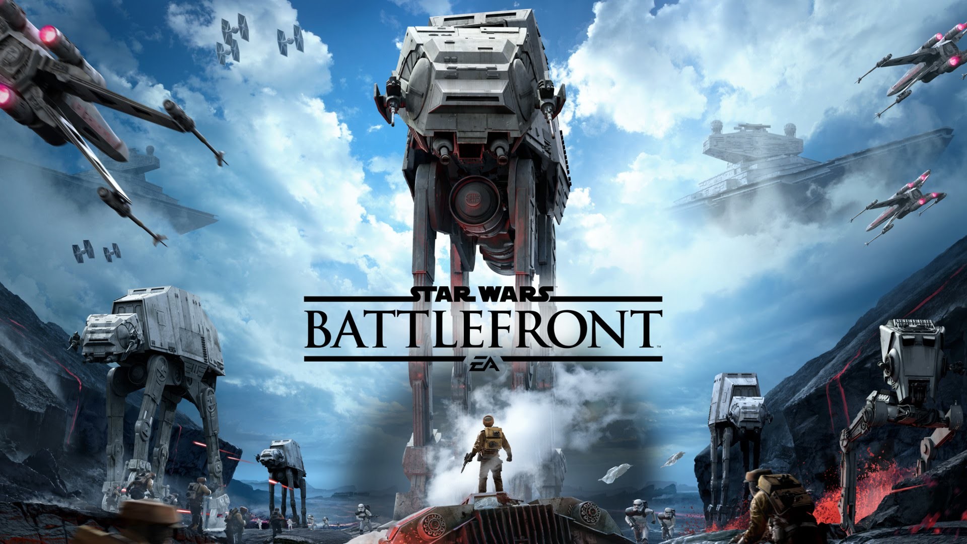 Star Wars Battlefront, AT-AT, Hoth, X-wing, Caccia TIE, Battaglia, sfondo Full HD per computer