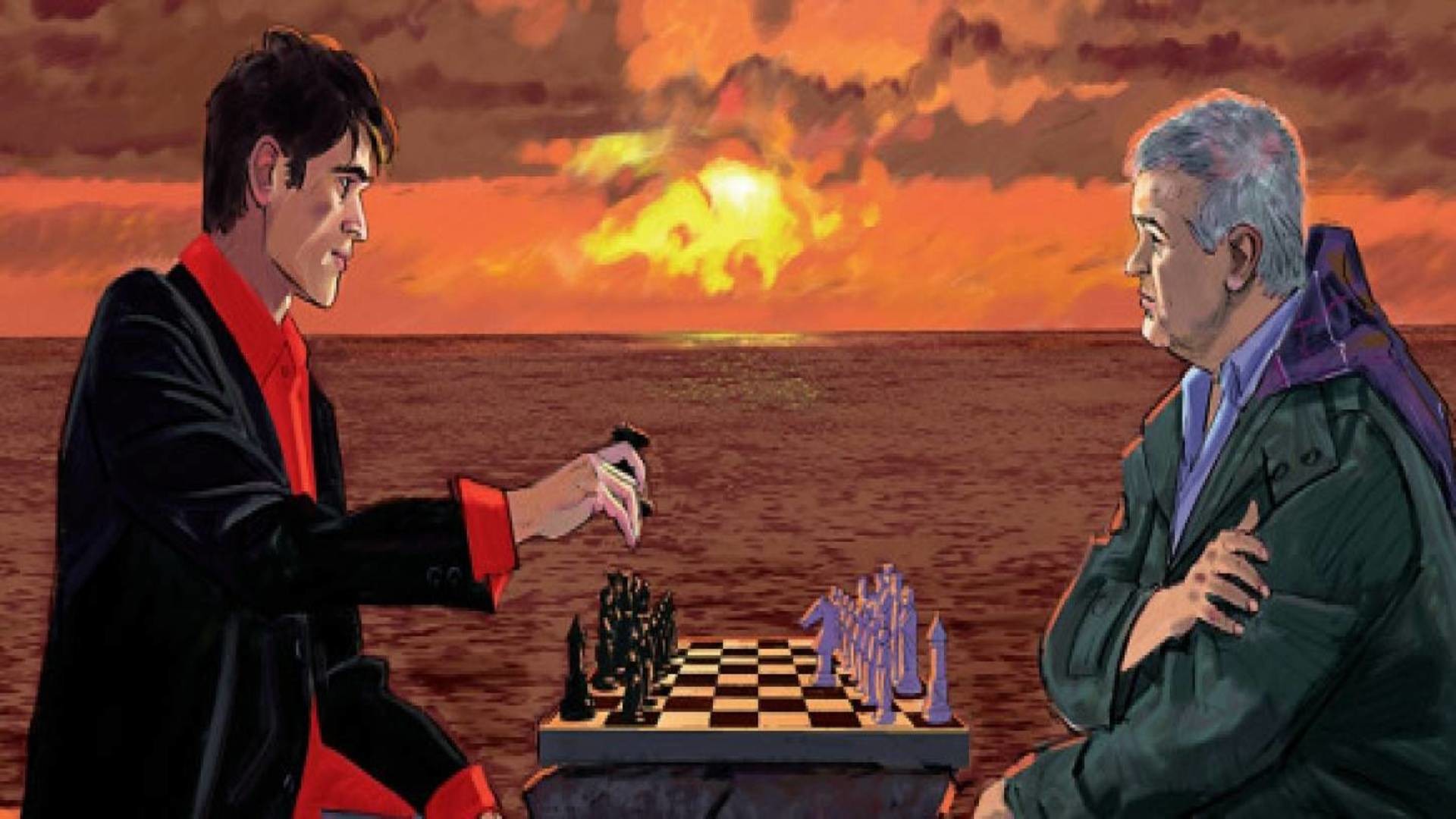 Dylan Dog, Morte, Scacchi, Il settimo sigillo, Tramonto, Full HD, sfondo per PC