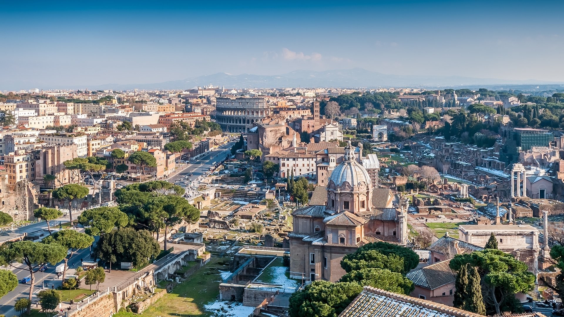 Roma, Foro Romano, Panorama, Vista aerea, 1920x1080, immagine di sfondo