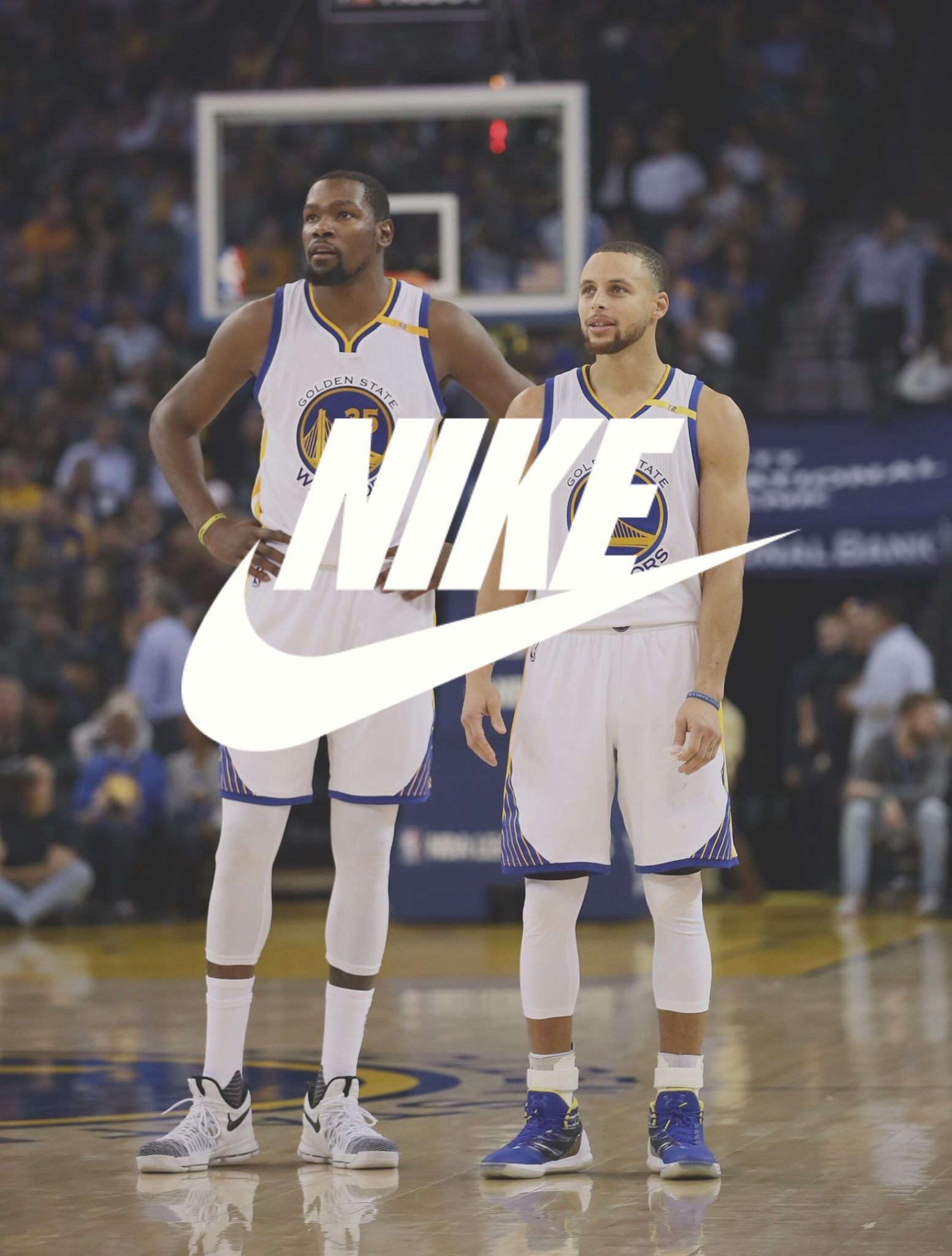 Stephen Curry, Kevin Durant, Nike, Golden State Warriors, Campo da basket, sfondo iPad QHD+