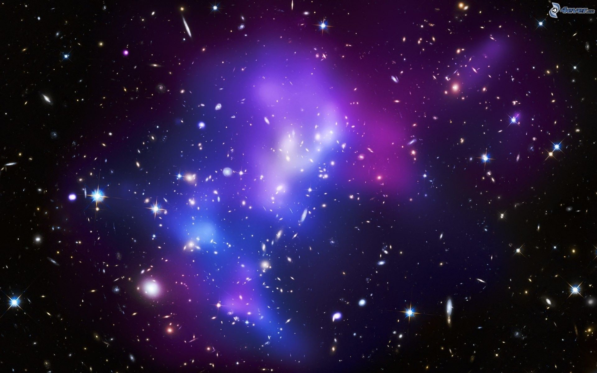 Ammasso di galassie, Spazio, Viola, 1920x1200, sfondo per PC