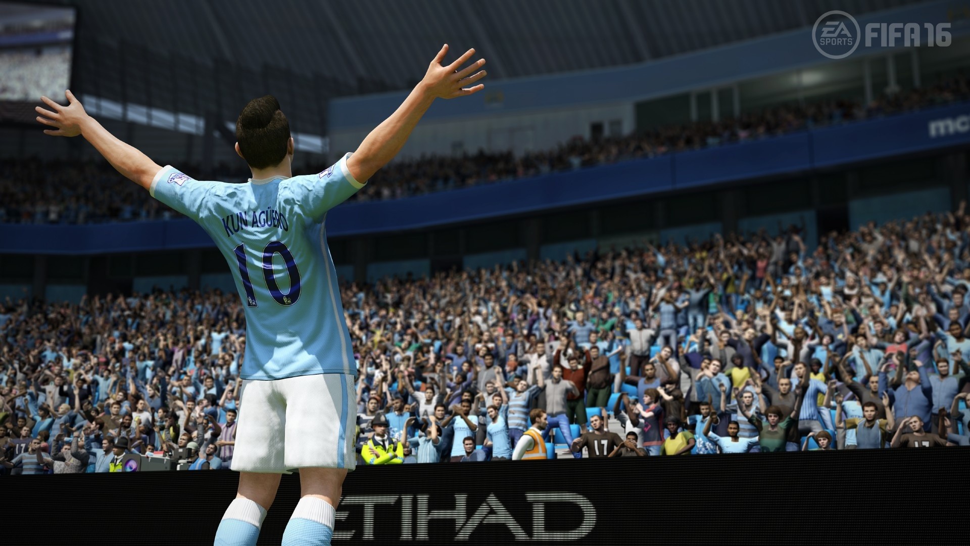 Manchester City, FIFA 16, Esultanza, Tifosi, Full HD, wallpaper per portatile
