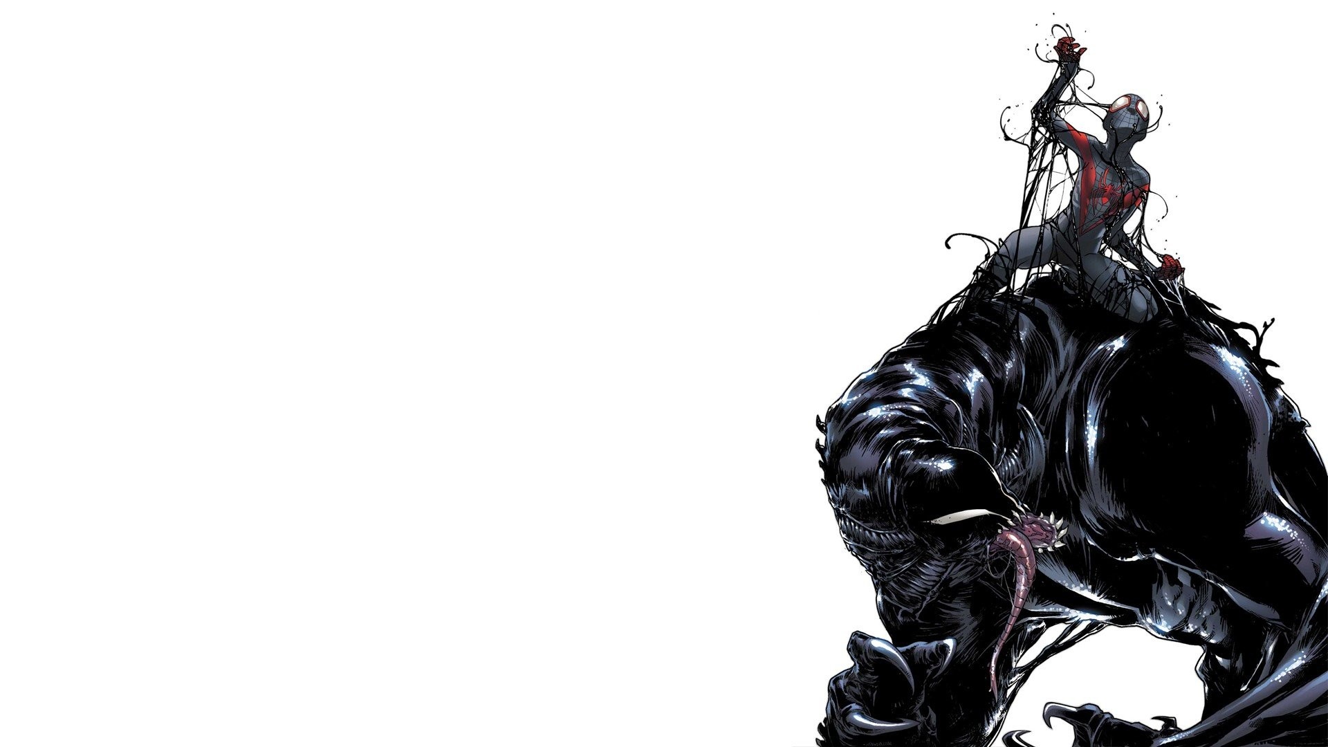 Venom, Carnage, Sfondo bianco, Marvel, Full HD, wallpaper desktop