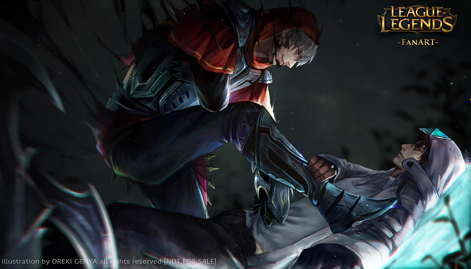 League of Legends, Fan art, Duello, Scuro, Full HD, wallpaper per computer