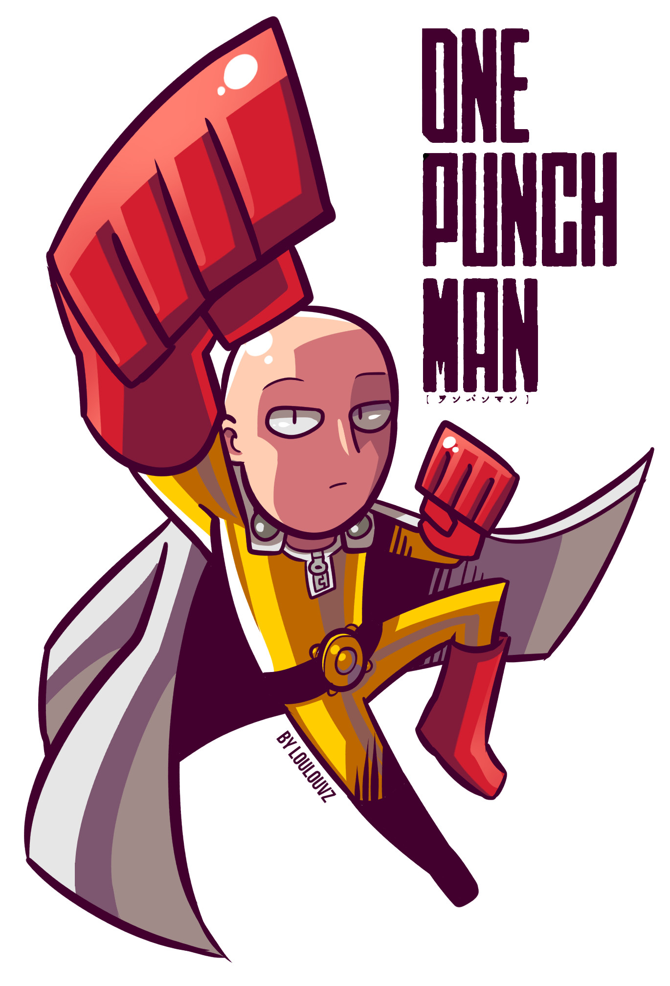 Saitama, One Punch Man, Chibi, Sfondo bianco, Full HD, schermata di blocco iPad