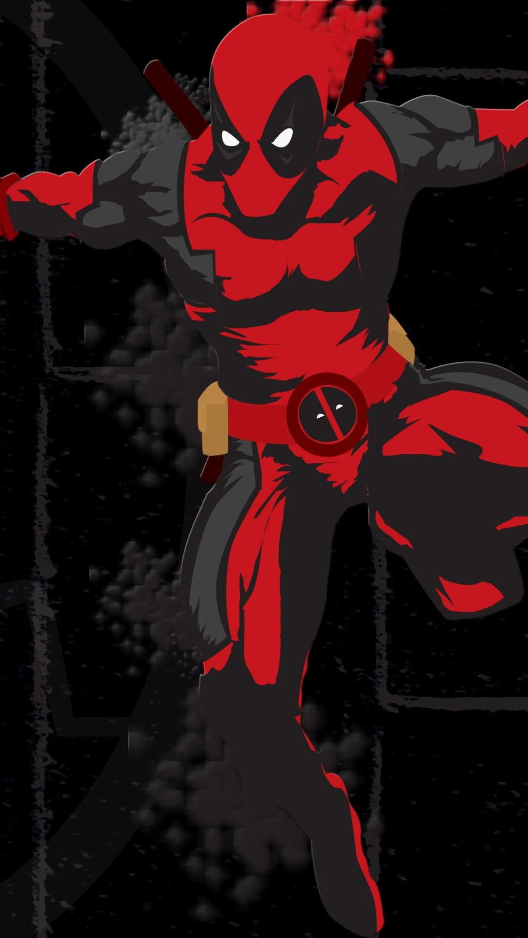 Deadpool, Fumetto, Rosso e nero, Full HD, sfondo verticale per cellulare