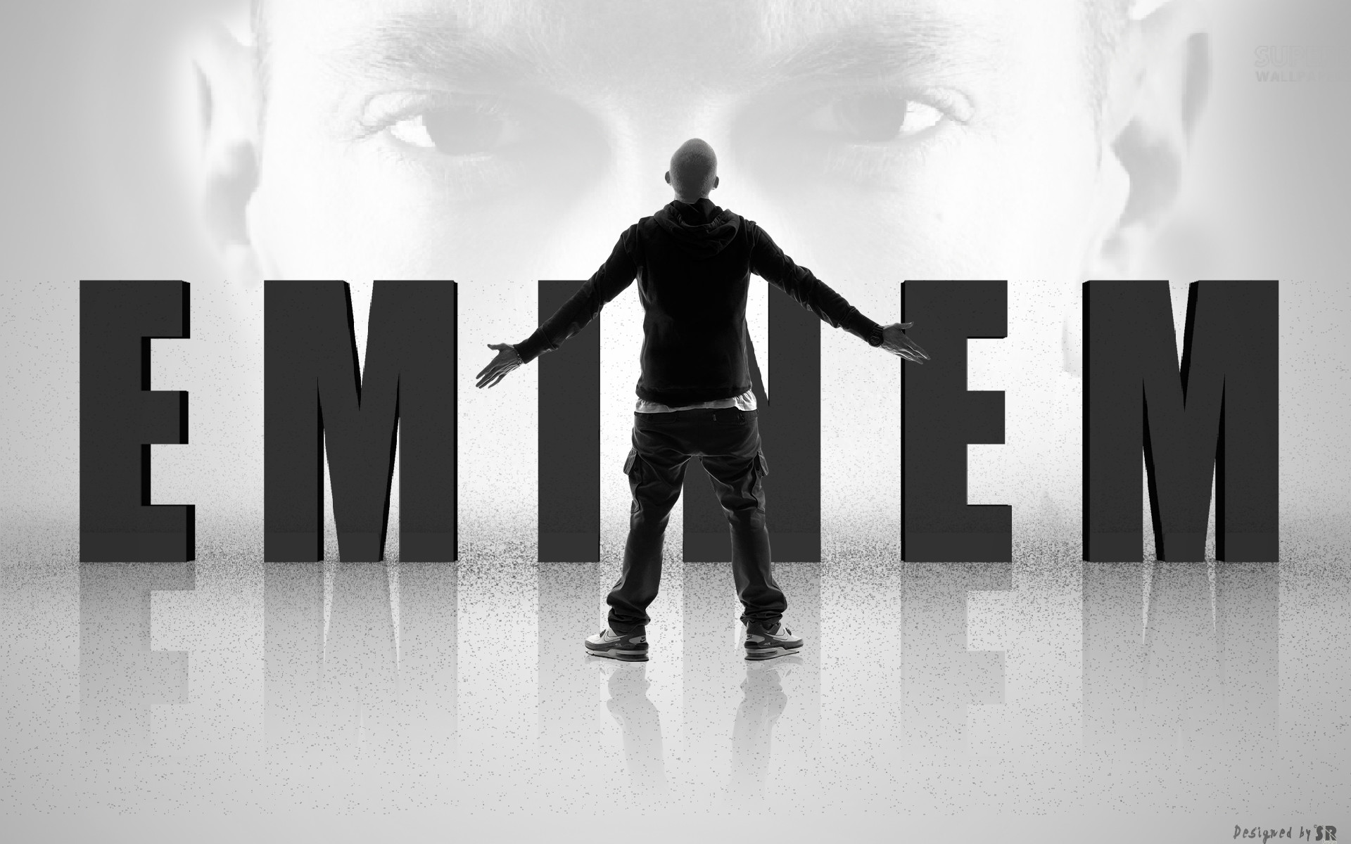 Eminem, Logo, Lettere 3D, Braccia aperte, 1920x1200, sfondo per PC