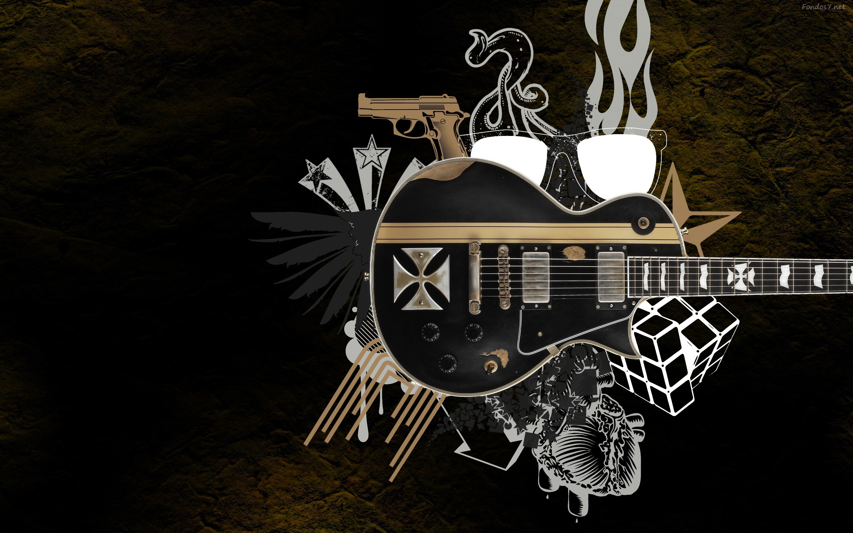 Metallica, Chitarra, Collage, Simboli, 2880x1800, sfondo per PC