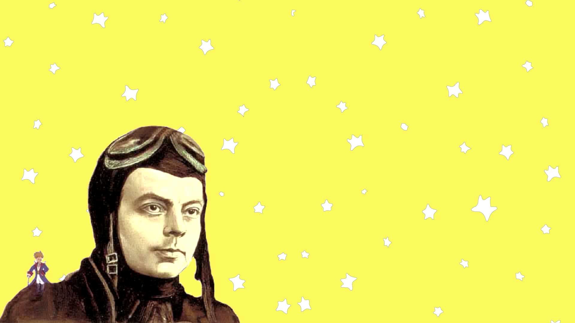 Antoine de Saint-Exupéry, Il Piccolo Principe, Stelle, Sfondo giallo, wallpaper Windows 11