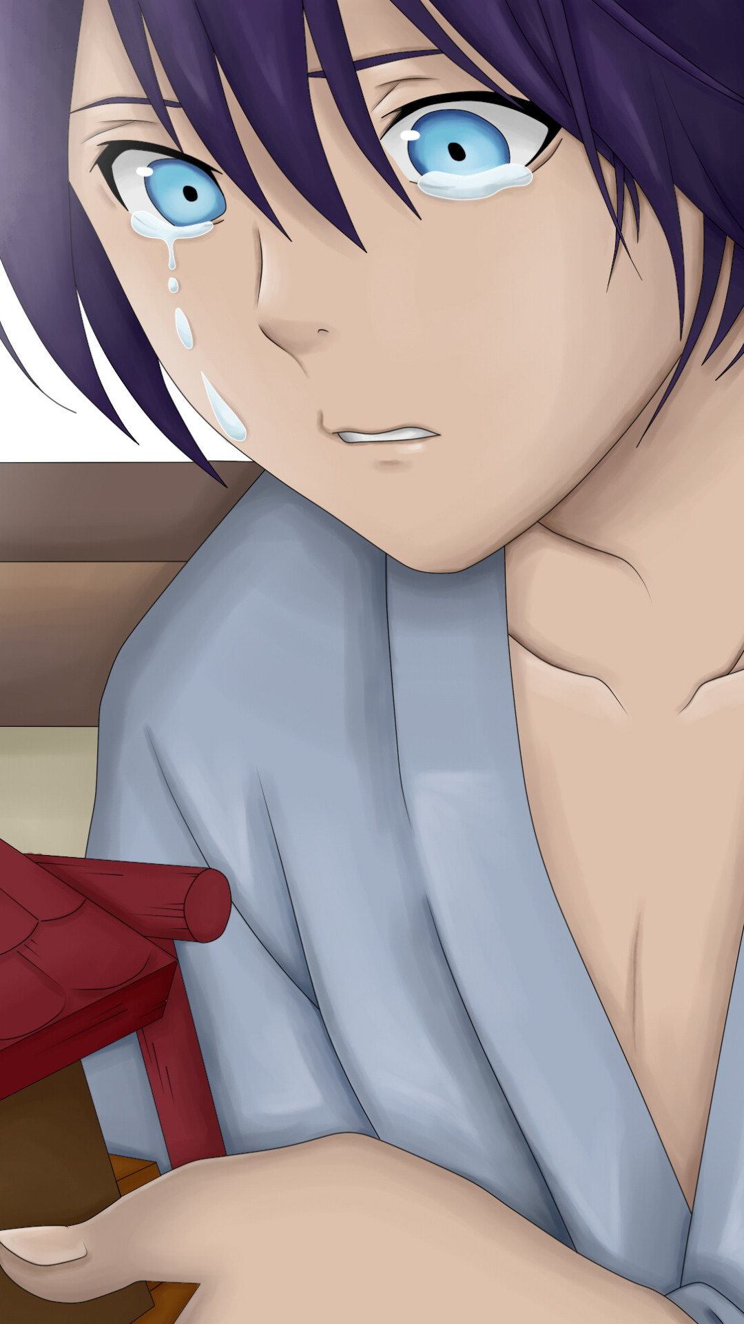 Yato, Noragami, Lacrime, Primo piano, Verticale, Full HD, schermata di blocco del cellulare