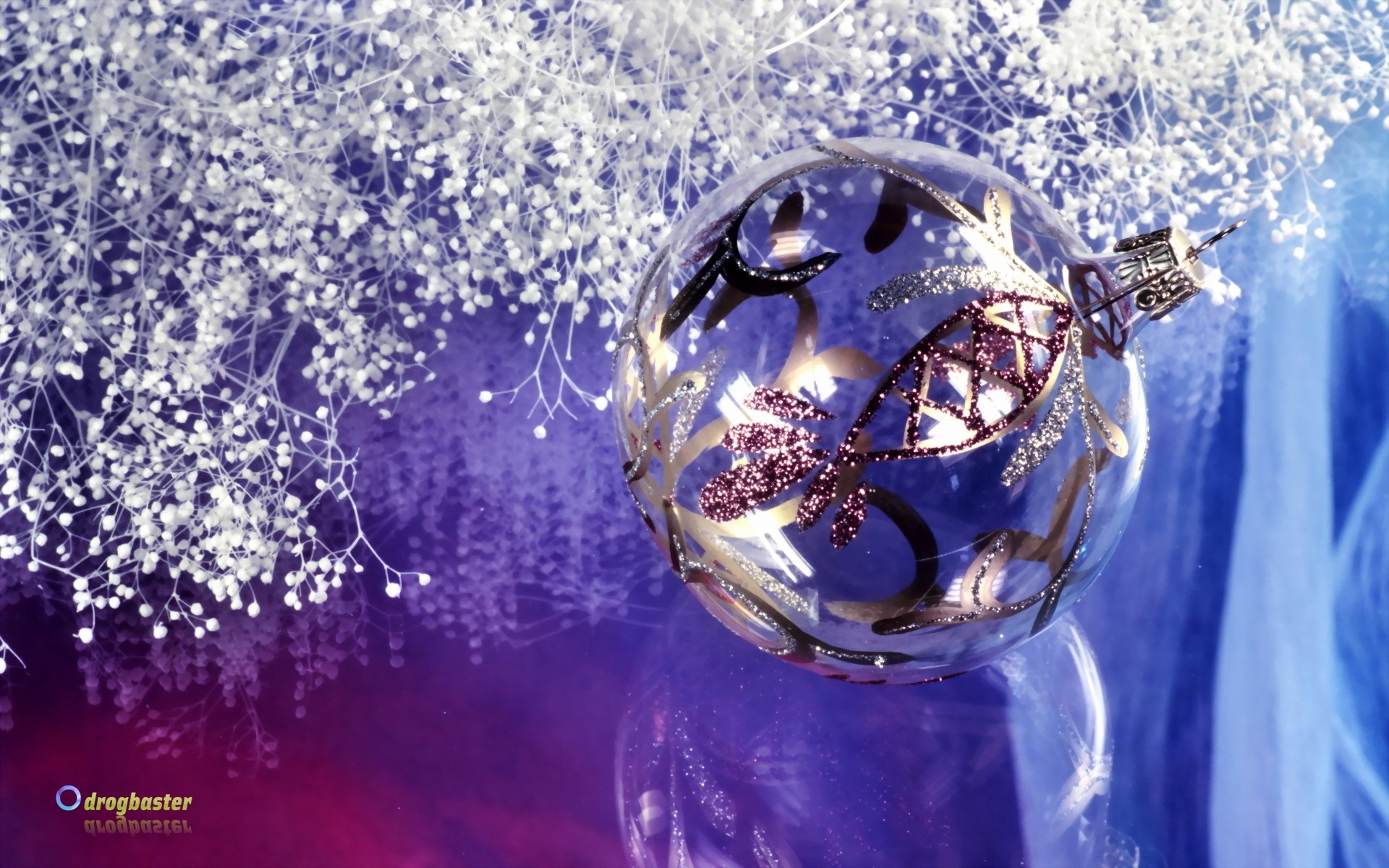 Pallina di Natale, Viola, Brina, Full HD, wallpaper per computer