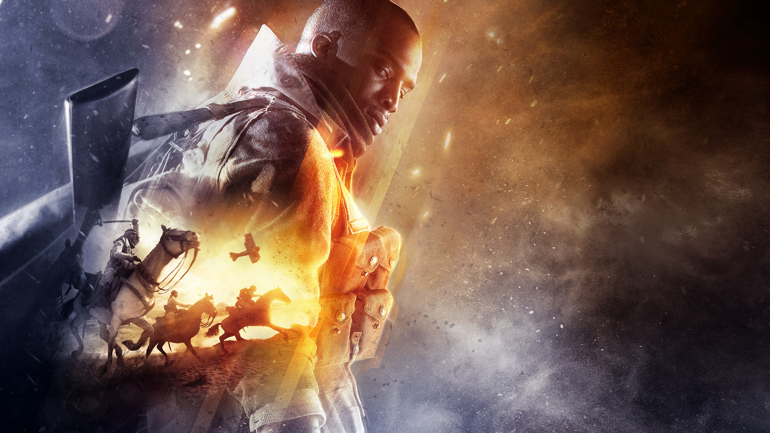 Battlefield 1, Soldato, Cavalleria, Doppia esposizione, 16:9 2K, sfondo widescreen