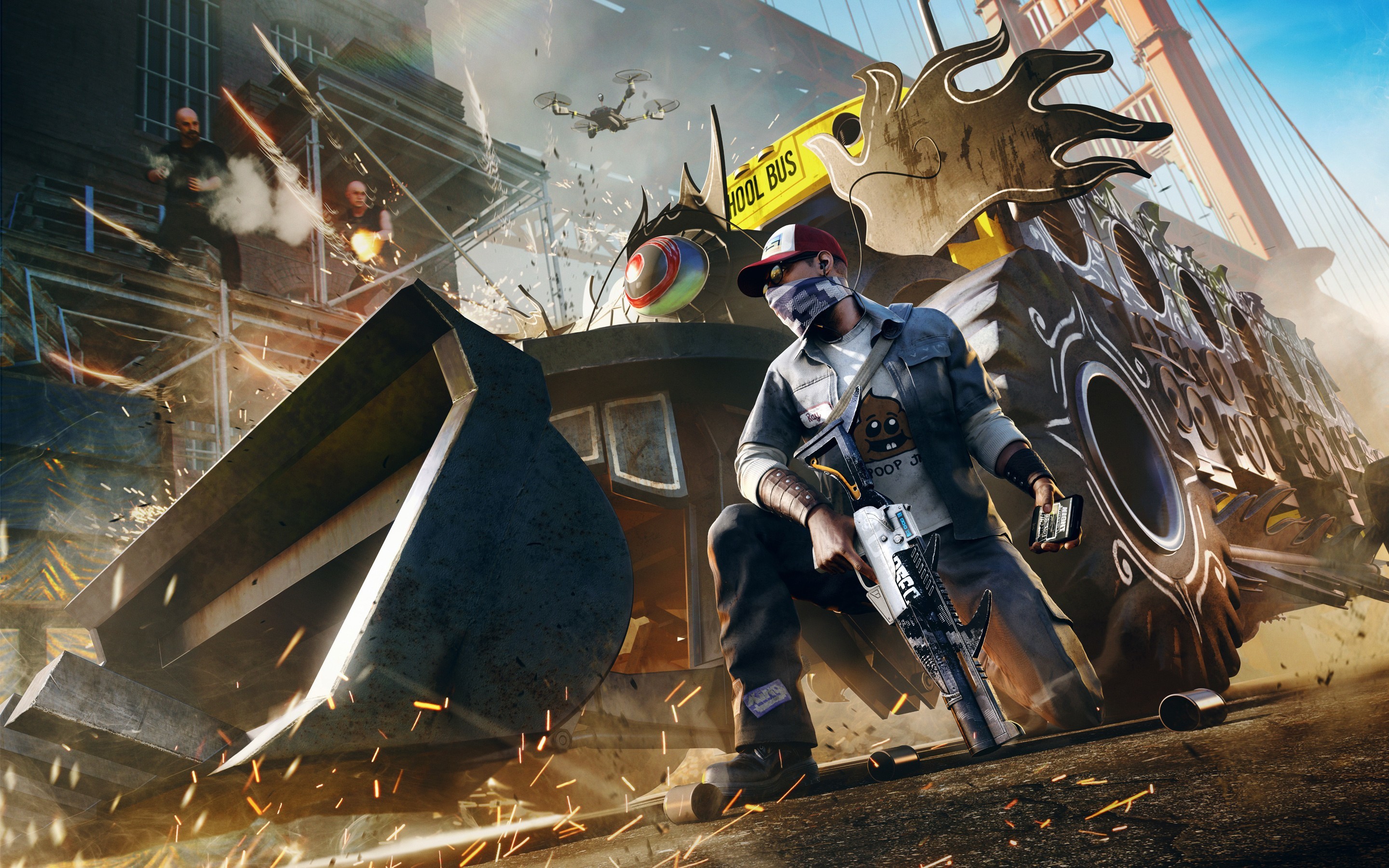 Watch Dogs, Videogioco, Soldato, Arte digitale, 2K, sfondo per portatile