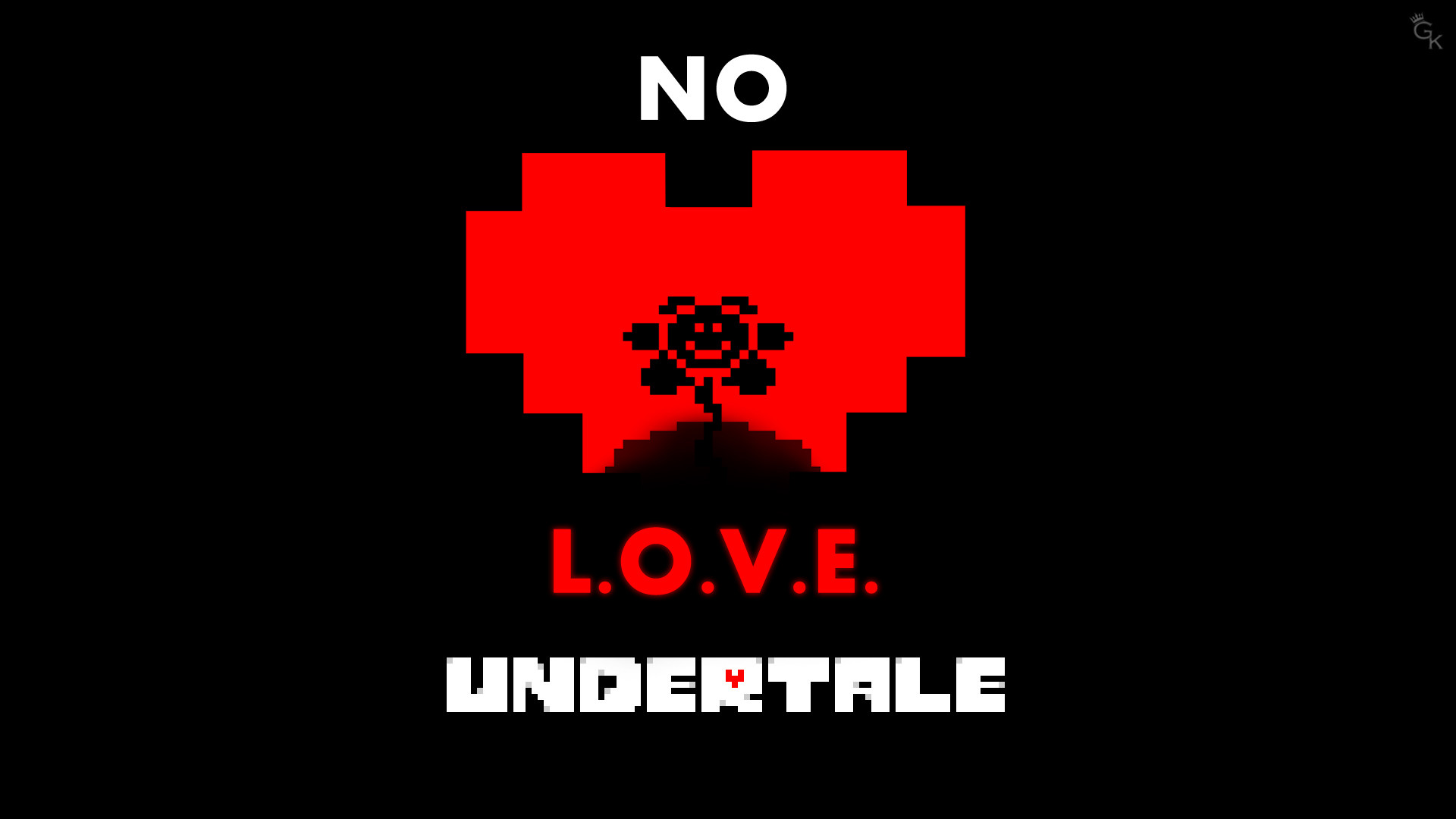 L.O.V.E., Undertale, Logo Undertale, Cuore rosso, Pixel art, Full HD, sfondo per portatile