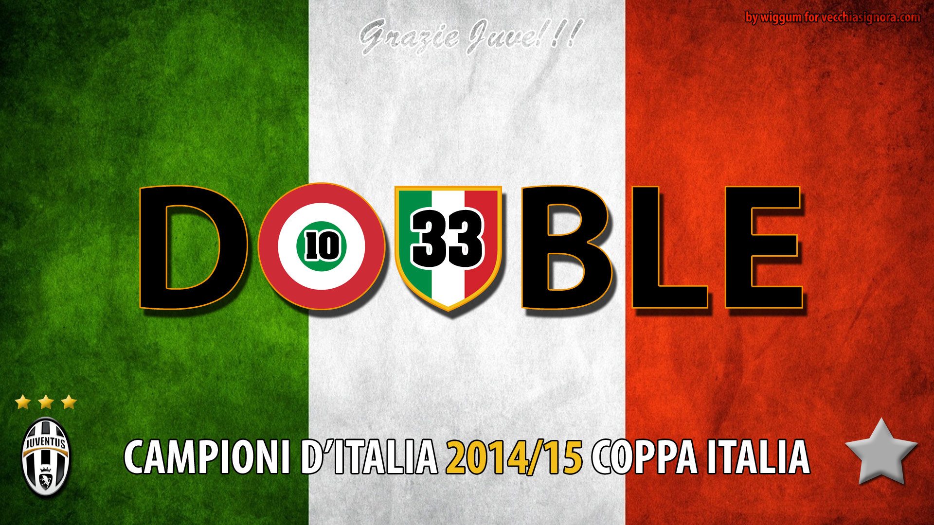 Juventus, Double, Campioni d'Italia 2014/15, Tricolore, Full HD, sfondo per portatile