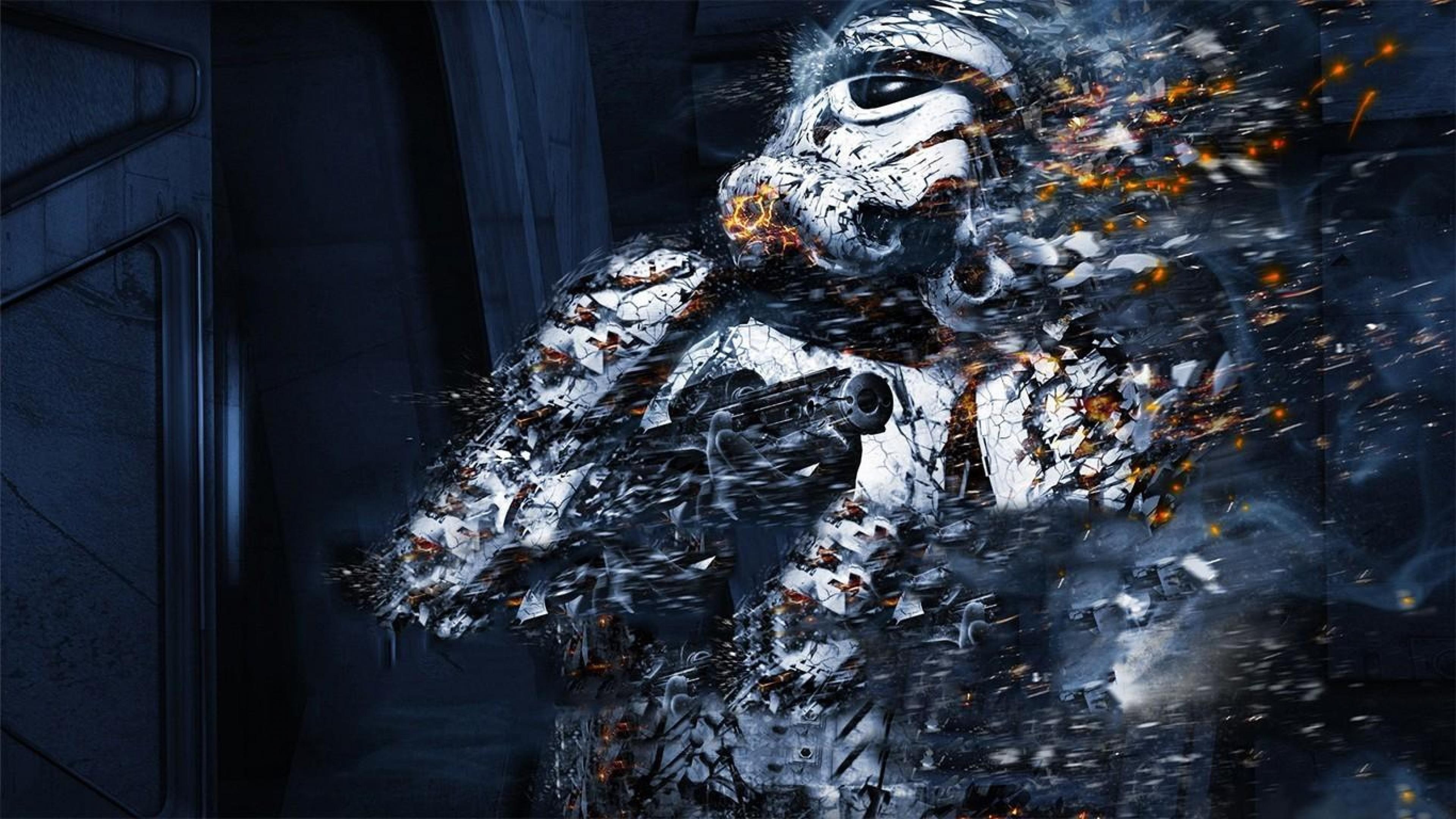 Stormtrooper, Star Wars, Frammenti, Arte digitale, 4K, sfondo per portatile