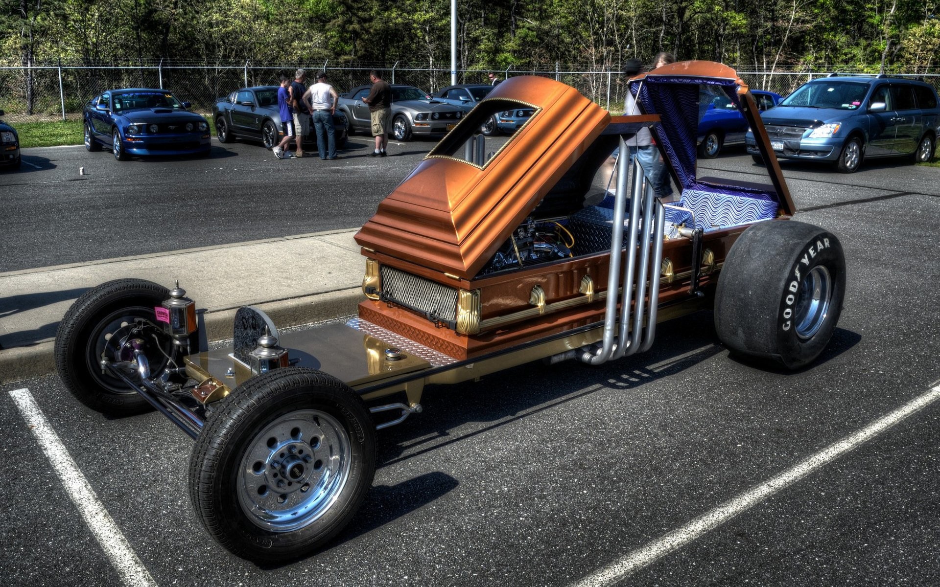 Hot rod, Bara, Auto custom, Parcheggio, Full HD, sfondo Windows 11
