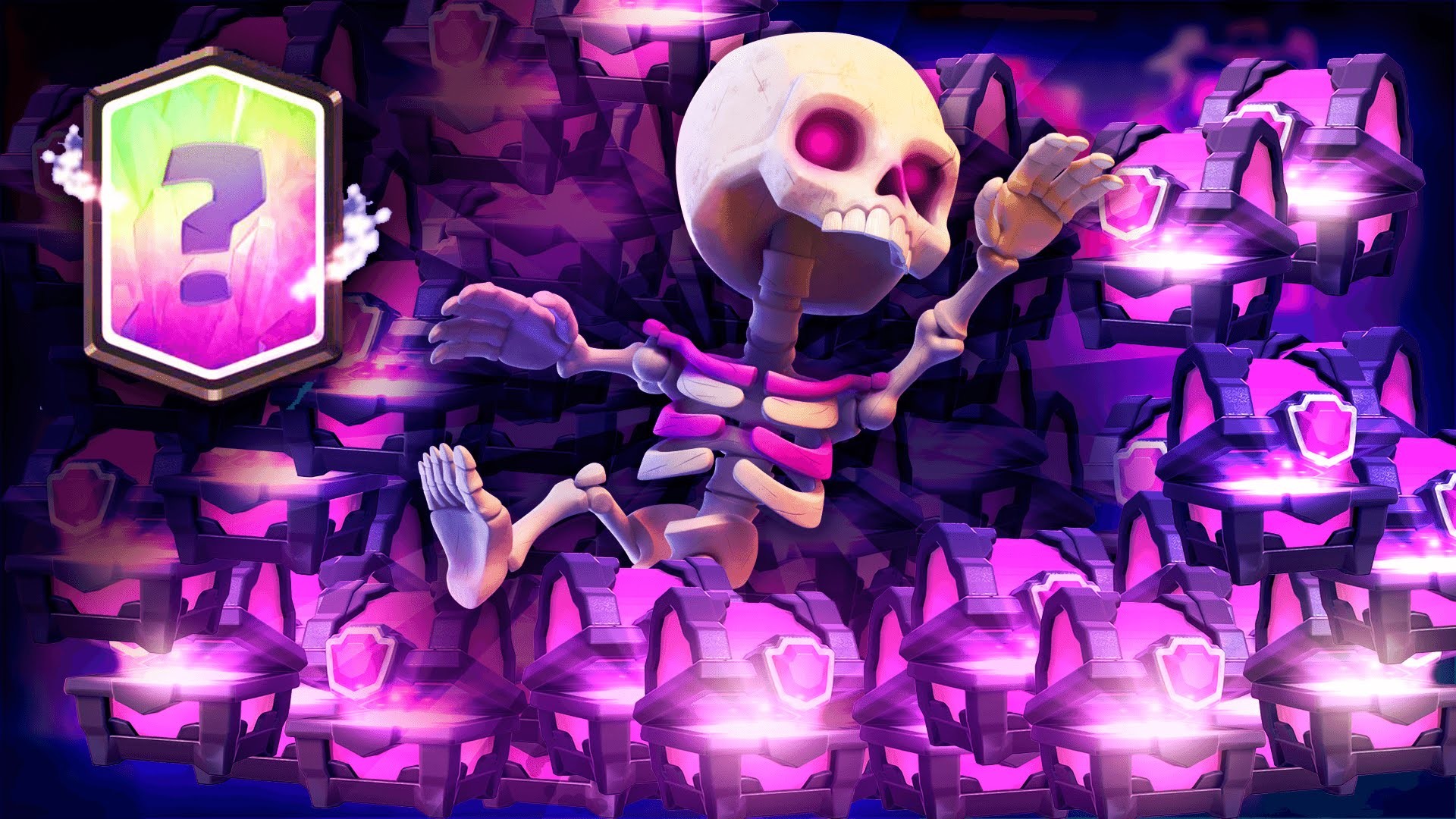 Clash Royale, Scheletro, Baule magico, Carta leggendaria, Viola, sfondo per portatile