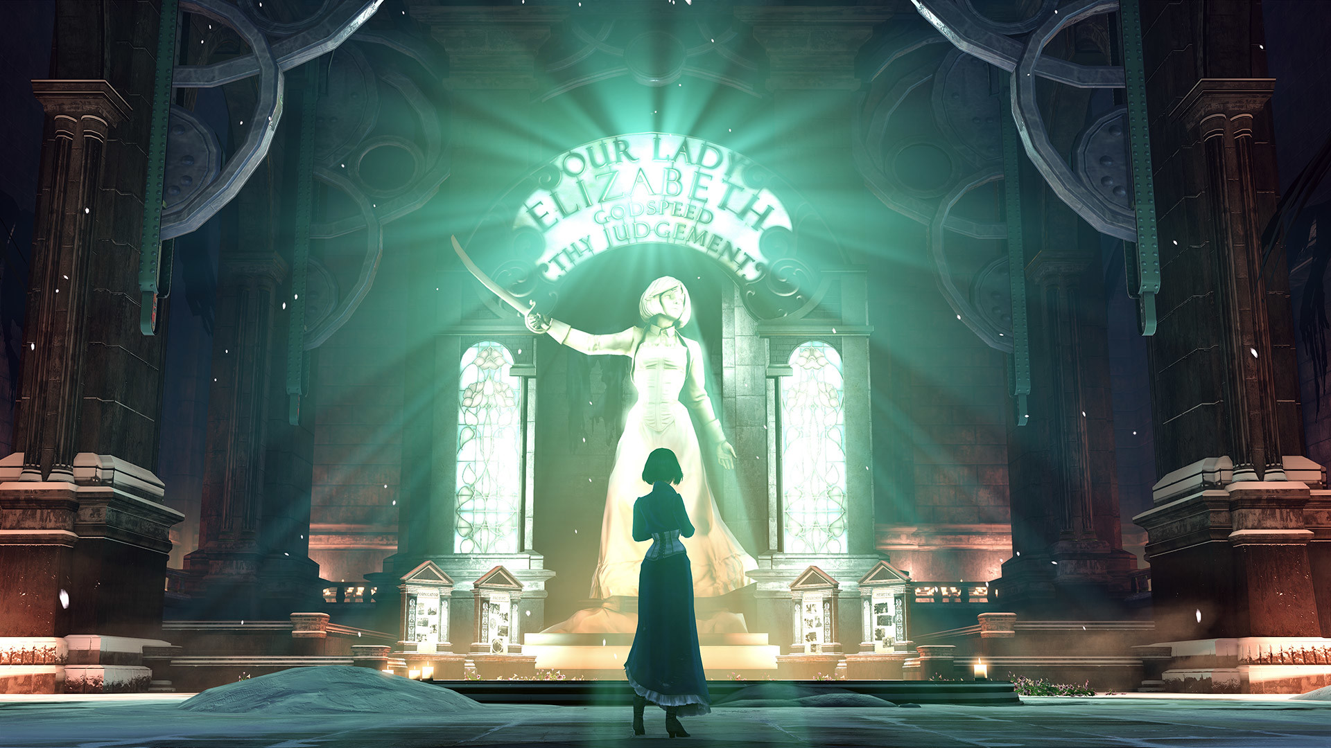 Elizabeth, BioShock Infinite, Monumento, Luce verde, Full HD 1080p, sfondo desktop