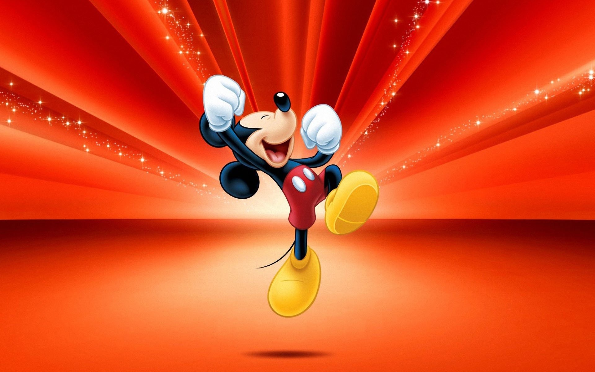 Topolino, Salto, Raggi rossi, Full HD, sfondo per portatile
