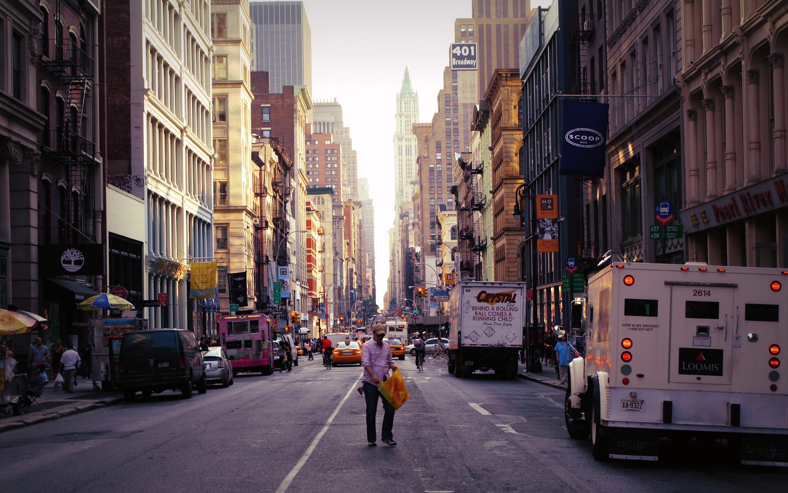 New York, Strada, Furgone, Grattacieli, 2560x1600, sfondo per PC