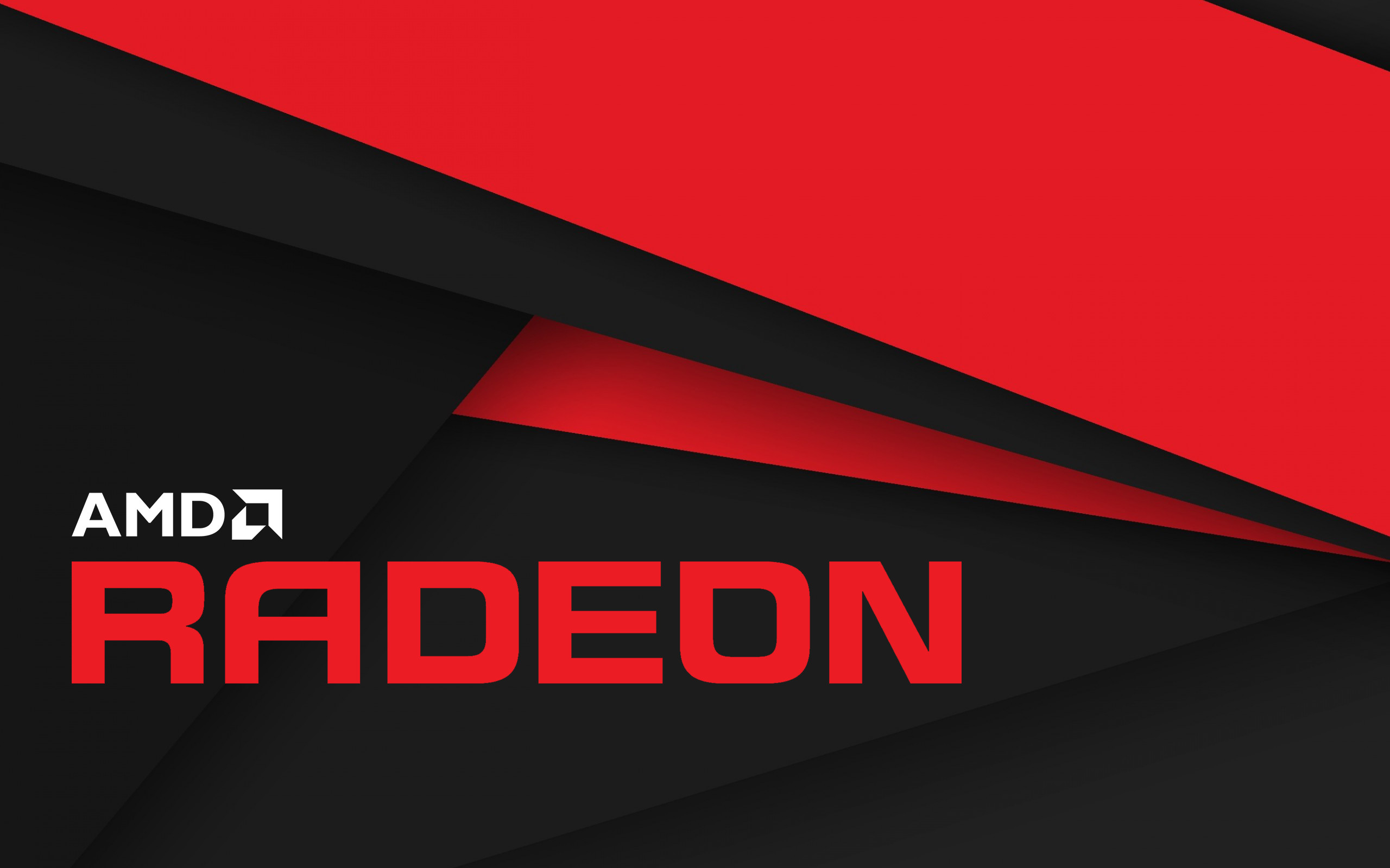 AMD Radeon, Logo, Rosso, Geometrico, 2K, sfondo per portatile