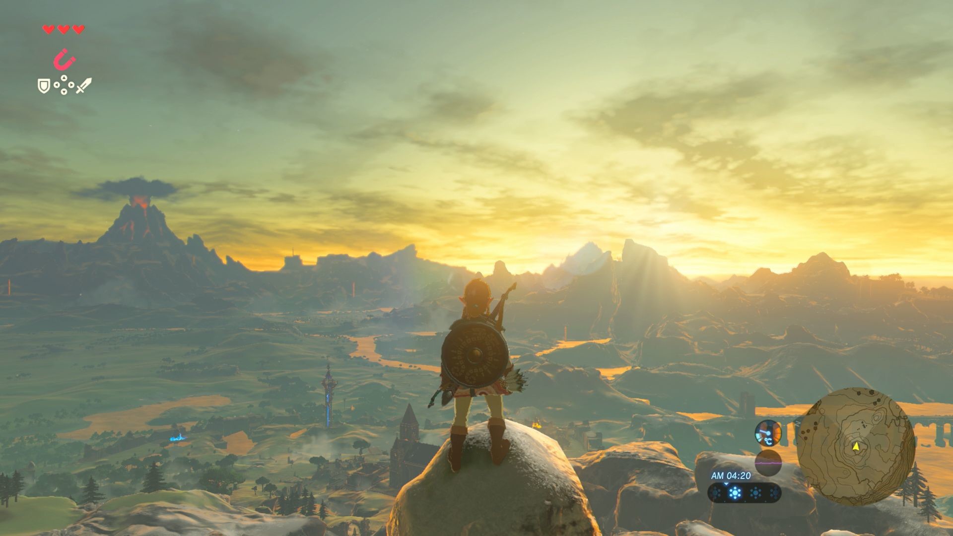 Link, The Legend of Zelda: Breath of the Wild, Hyrule, Tramonto, sfondo per portatile