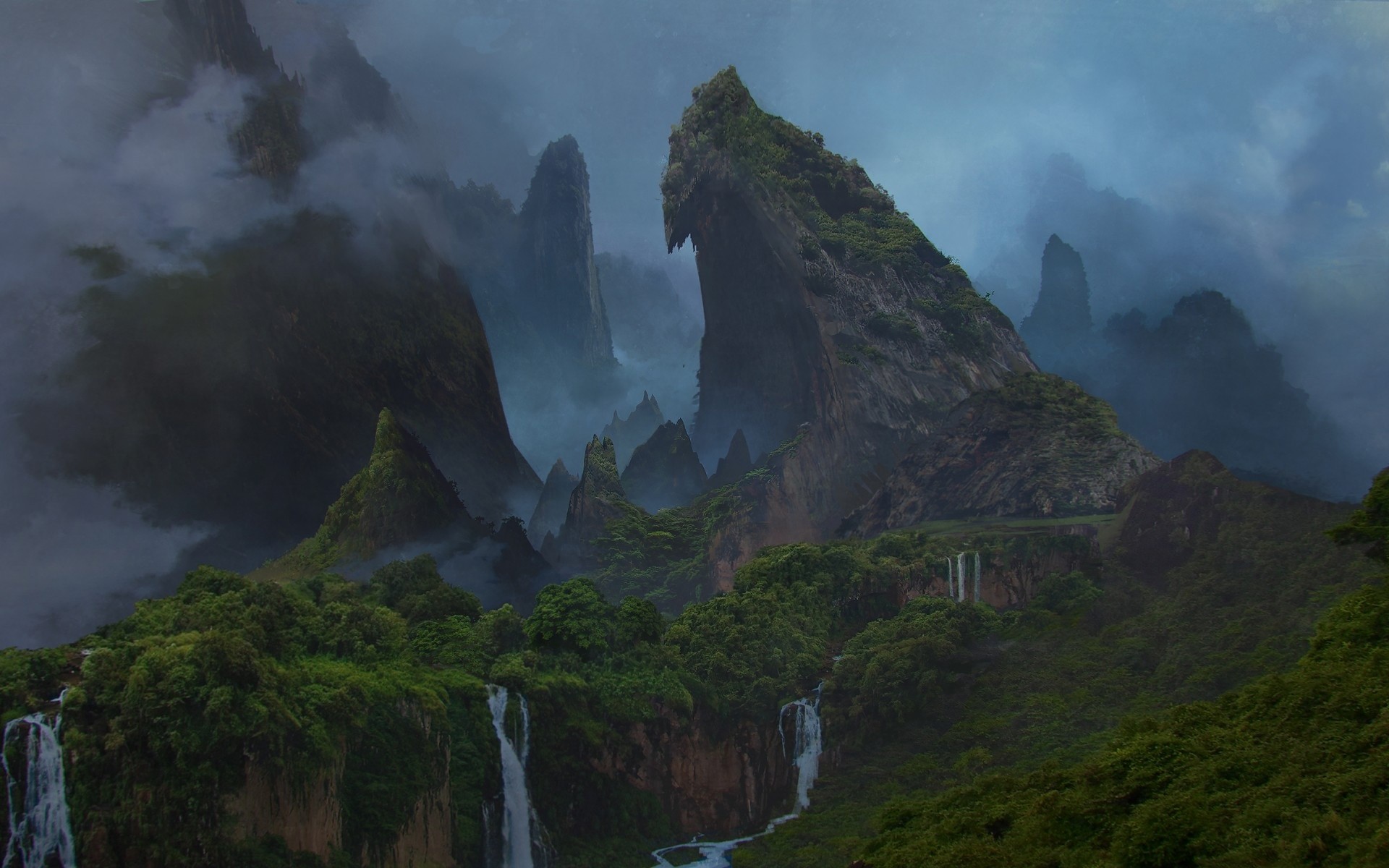 Uncharted 4, Montagne, Giungla, Cascate, Full HD, wallpaper per computer