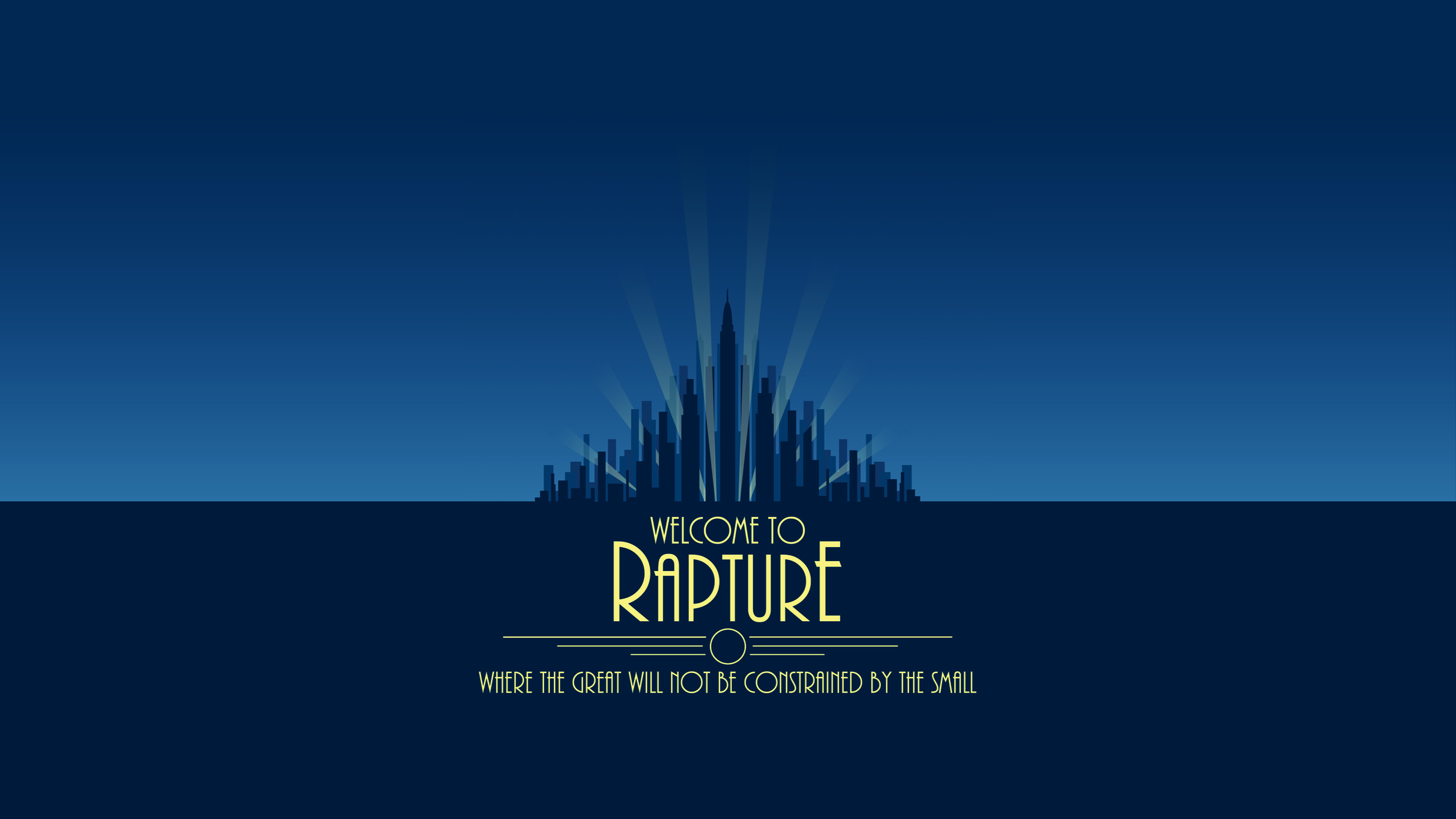 Welcome to Rapture, Rapture, BioShock, Art déco, Blu, 16:9 Full HD, sfondo widescreen
