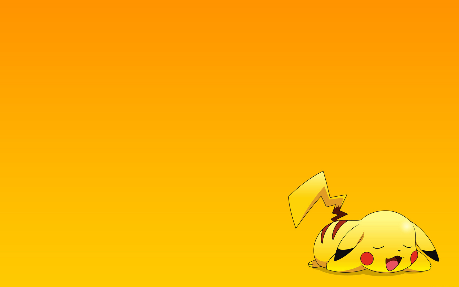 Pikachu, Sfondo arancione, Minimalismo, 1920x1200, wallpaper desktop