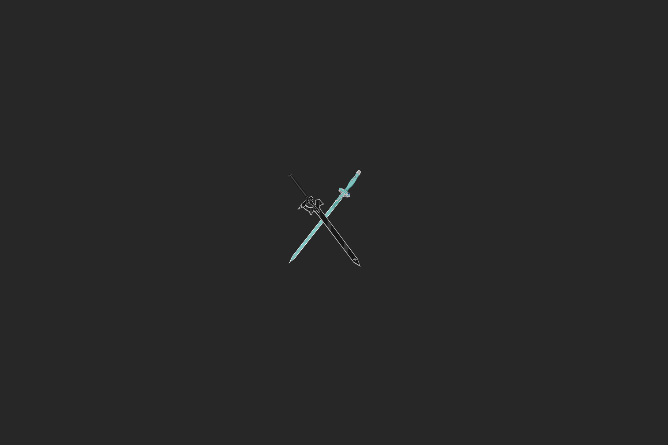 Elucidator, Dark Repulser, Sword Art Online, Minimalista, Sfondo grigio, wallpaper per portatile
