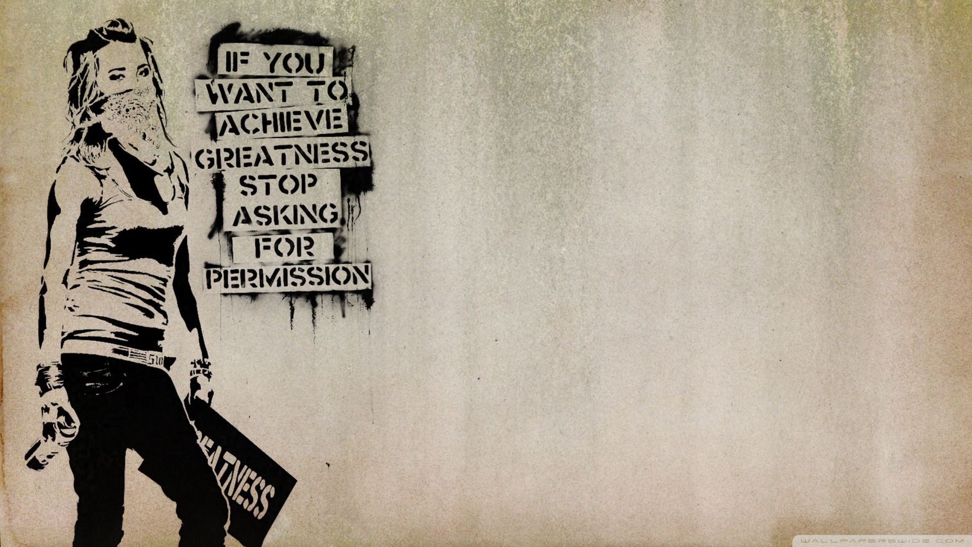 Stencil, Street art, Citazione, Muro, Full HD 1080p, sfondo desktop
