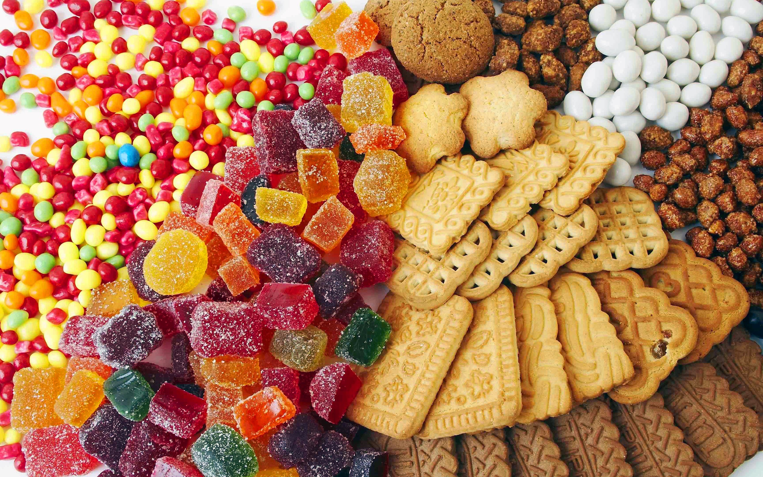 Caramelle, Gelatine, Biscotti, Dolci, 2K, sfondo per portatile
