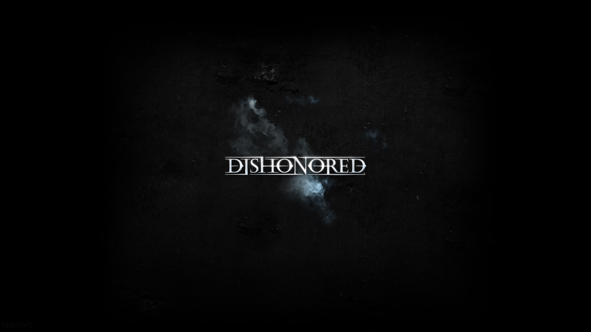 Dishonored, Logo, Sfondo nero, Minimalista, 16:9 Full HD, wallpaper widescreen