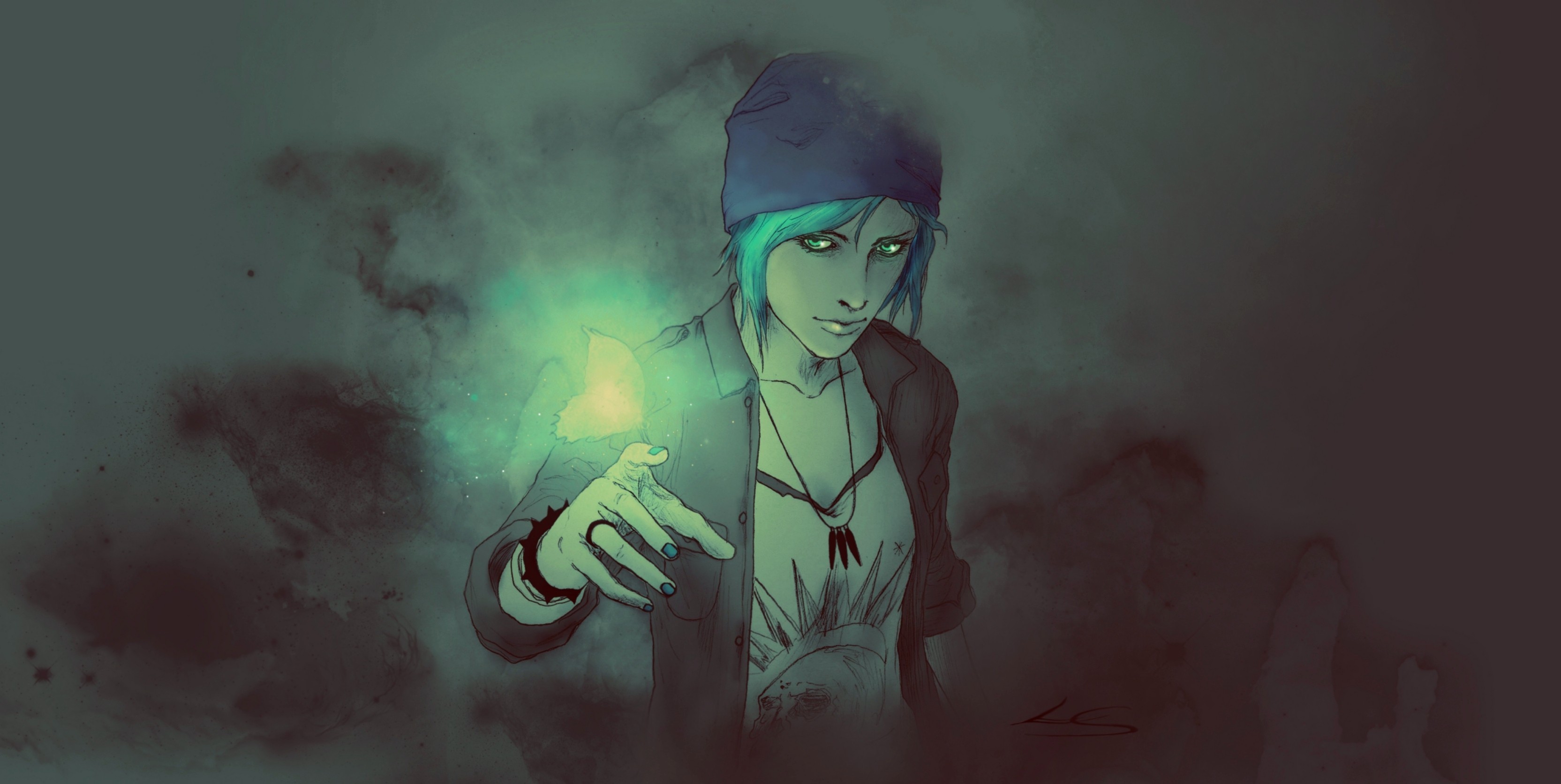 Chloe Price, Life is Strange, Farfalla luminosa, Arte digitale, 2K, wallpaper per PC