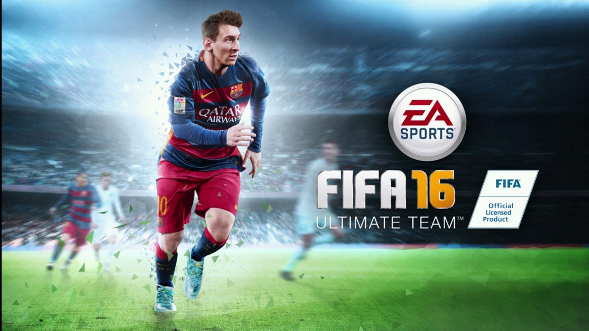 Lionel Messi, FIFA 16 Ultimate Team, EA Sports, FC Barcelona, Stadio, sfondo desktop 1080p