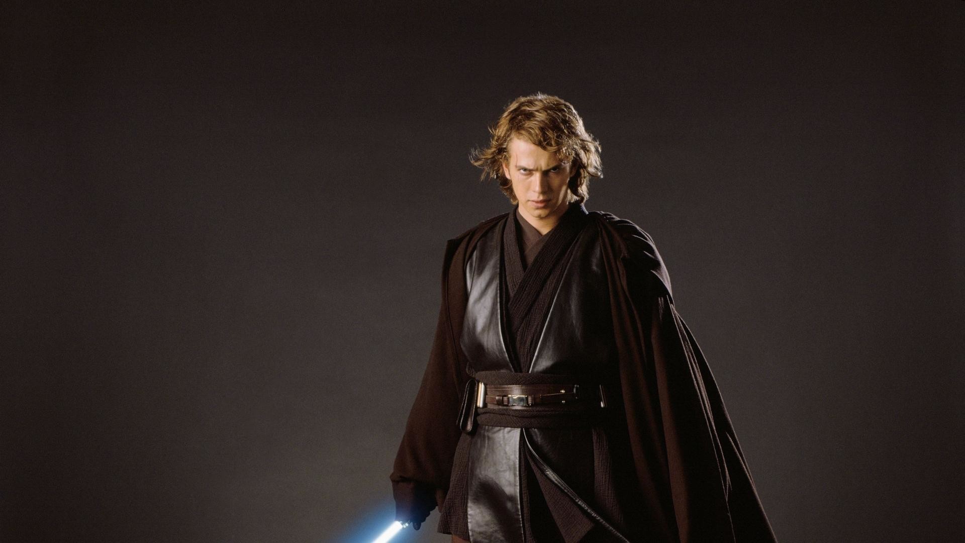 Anakin Skywalker, Hayden Christensen, Star Wars, Mantello Jedi, Sfondo scuro, wallpaper Full HD
