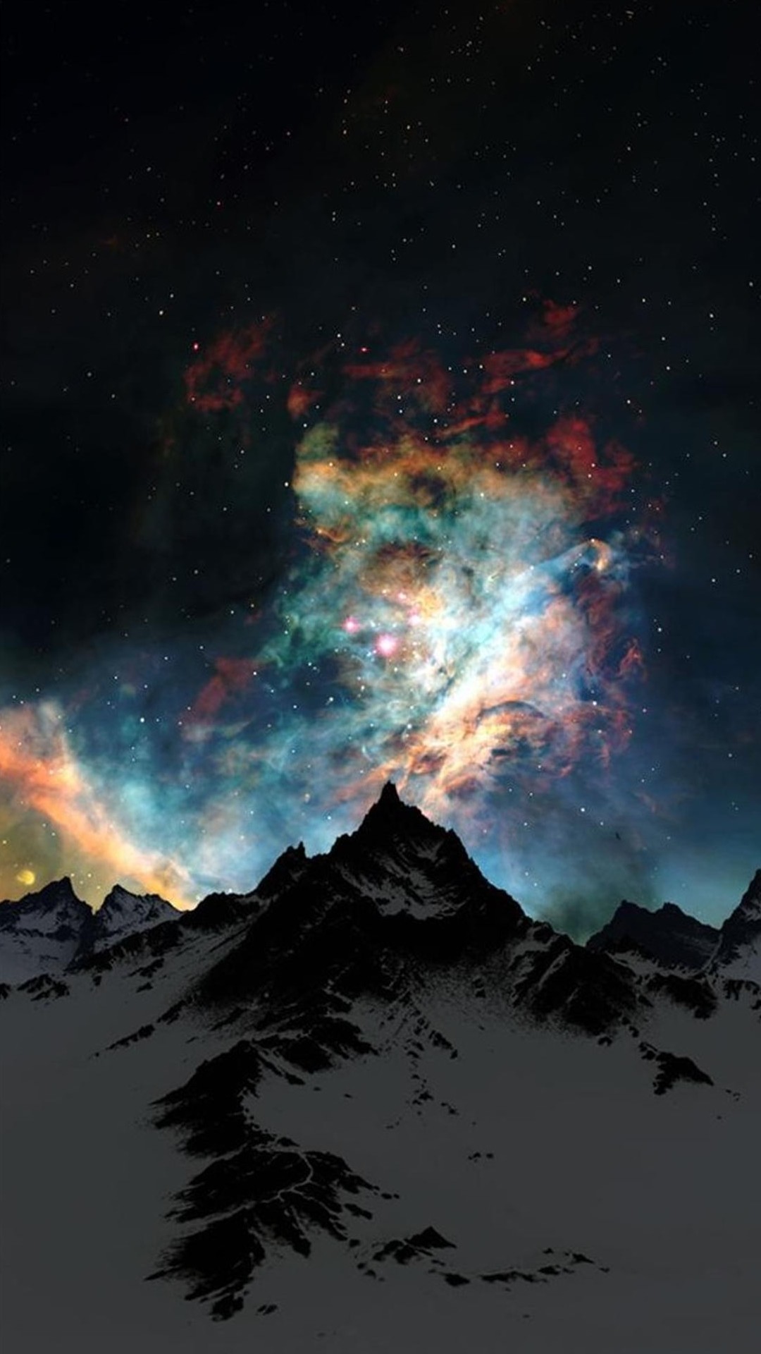 Nebulosa, Montagne, Spazio, Notte, wallpaper LG G2